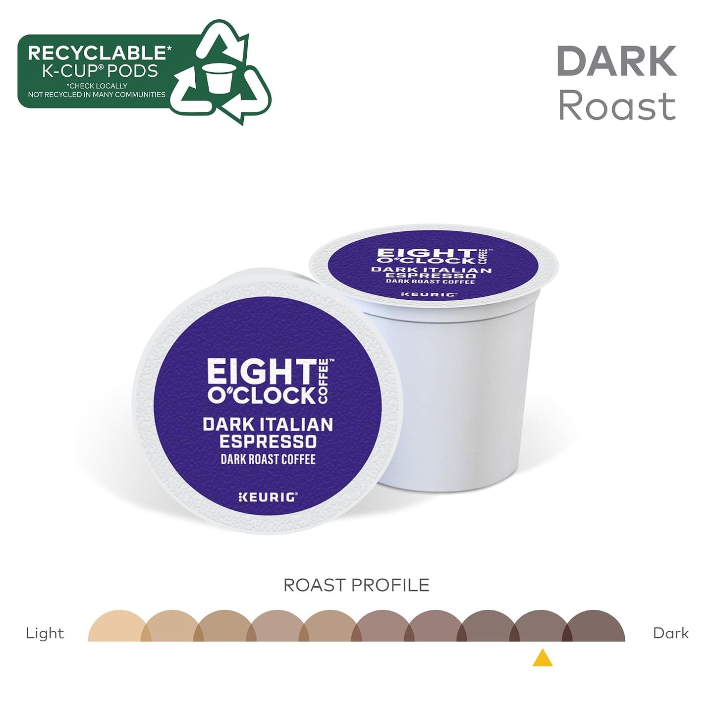Eight O'Clock Coffee Hazelnut, Single-Serve Keurig K-Cup Pods, Flavored Medium Roast Coffee Pods, 96 Count