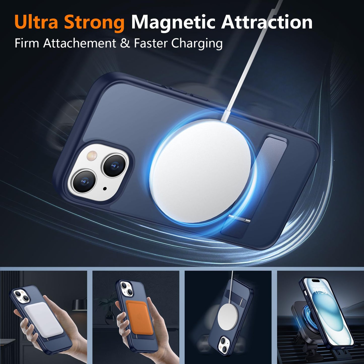 SPIDERCASE Magnetic for iPhone 17 Pro Max Case,with Kickstand,Clear