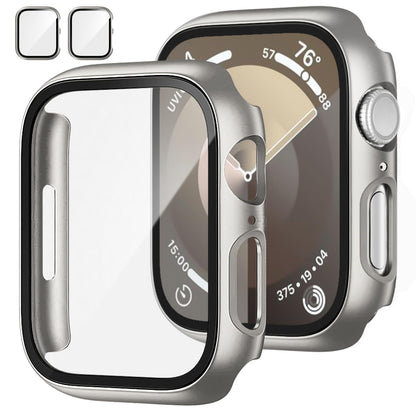 JZK Screen Protector Case for Apple Watch Series 11/10 42mm,Purple+Clear