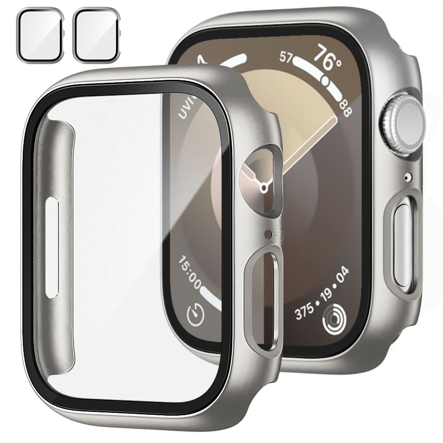 JZK Screen Protector Case for Apple Watch Series 11/10 42mm,Purple+Clear