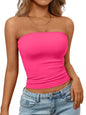 Trendy Queen Women's Strapless Bandeau Crop Top