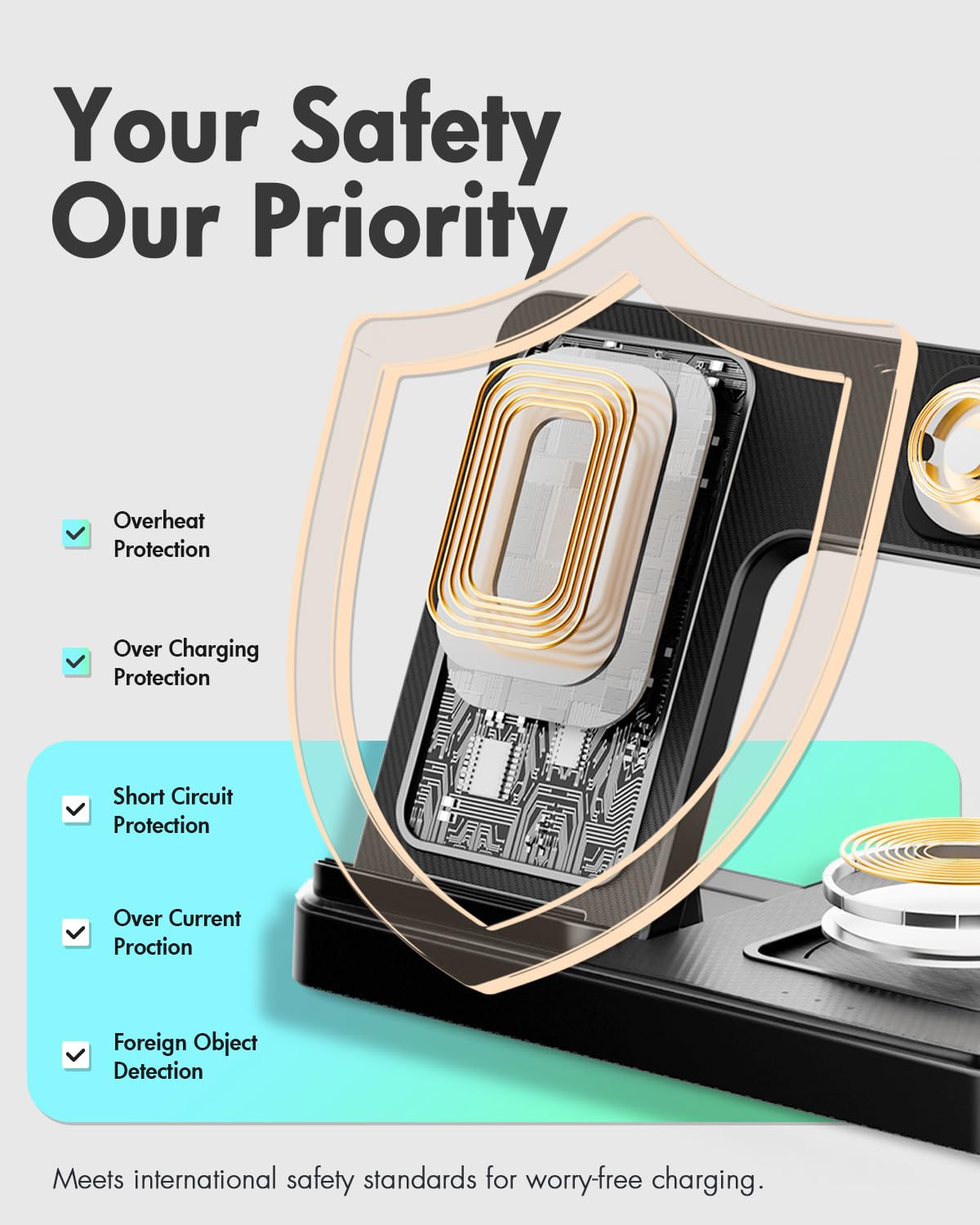 GETPALS Wireless Charger iPhone Charging Station for Apple Multiple Devices