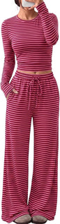 Trendy Queen Women's 2 Piece 2026 Fall Fashion Lounge Set with Pockets