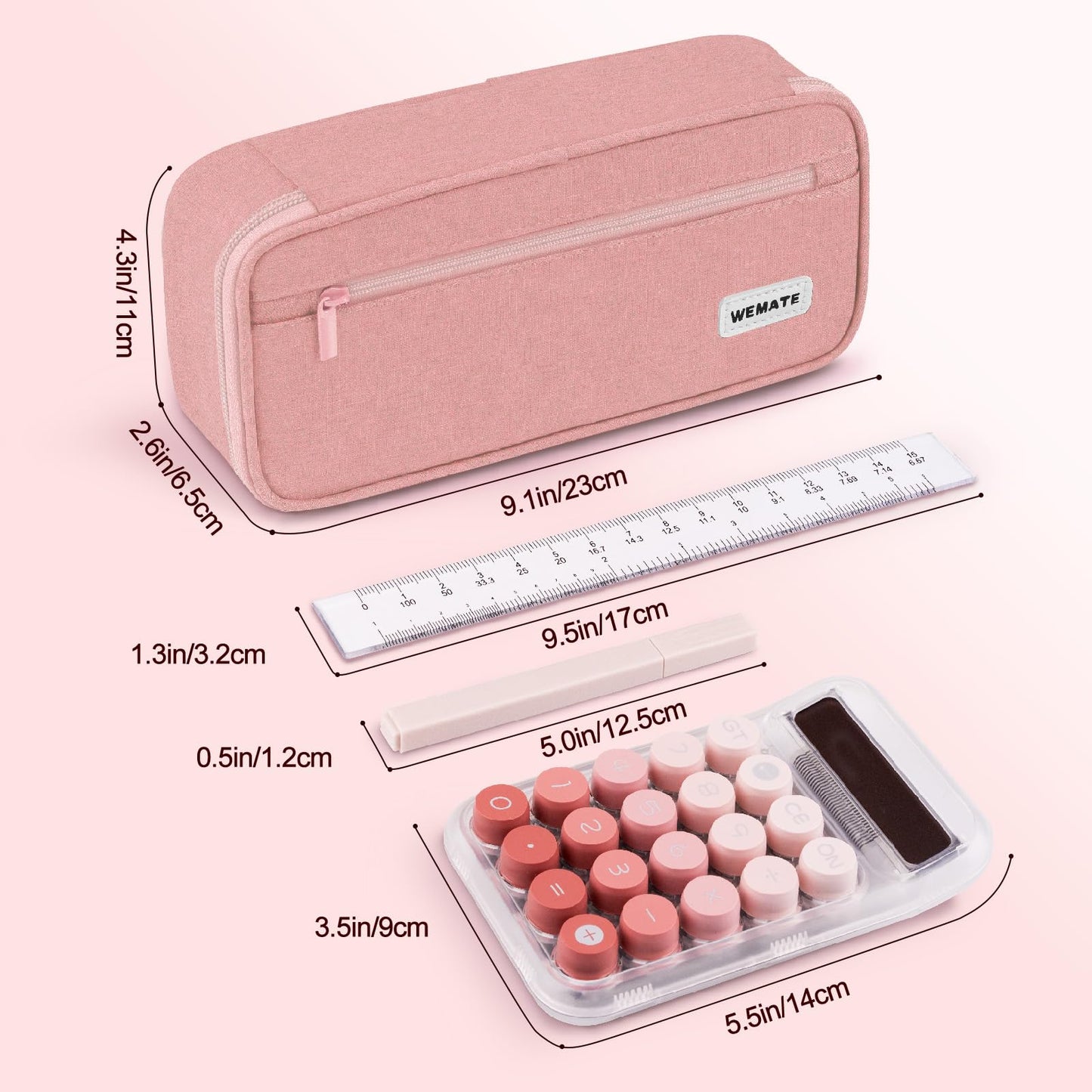 WEMATE Pencil Case, Large Storage Organizer, Makeup Bag, Teacher Must - have, Big Pencil Pouch, Marker Case for College