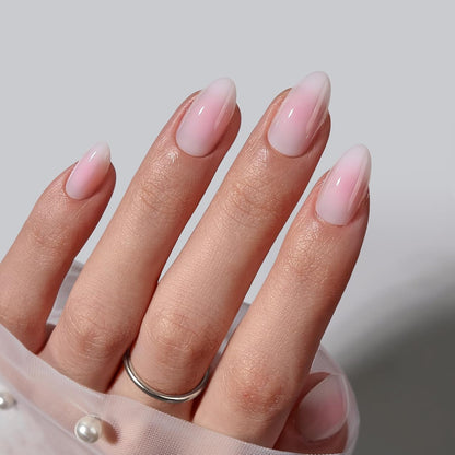 BTArtbox Press On Nails, Vanilla Cream, Short Square, Ombre Peach, 32Ct