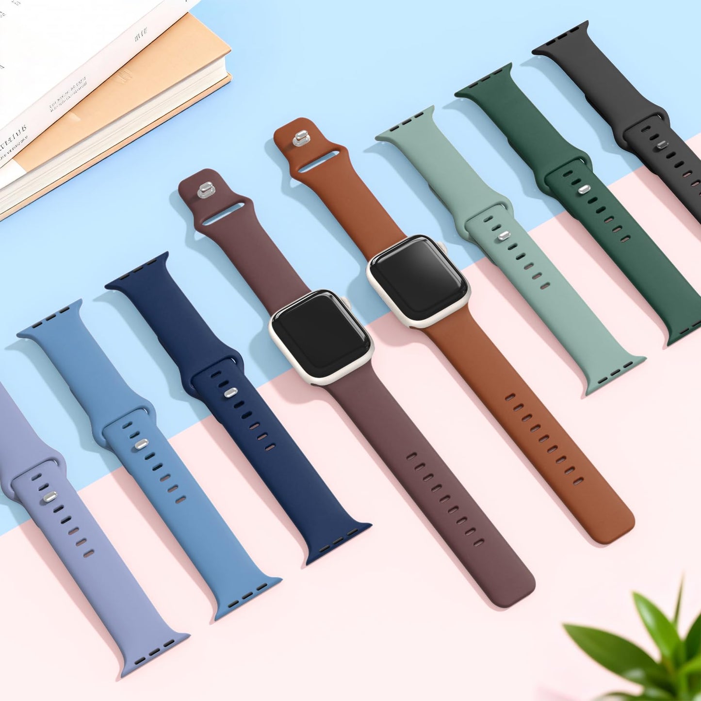 10 Pack Silicone Sport Bands Compatible with Apple Watch Band Women Men