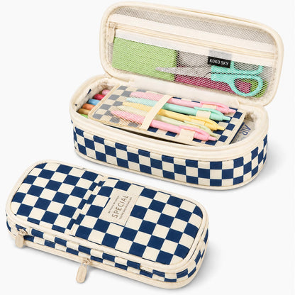 PUPTILY Pencil Case, Large Capacity Aesthetic Pencil Cases with Durable Zipper, Big Stationery Pencil Pouch for Women & Men, Adults Portable Storage Organizer Bag for College, Office, Travel (Green)