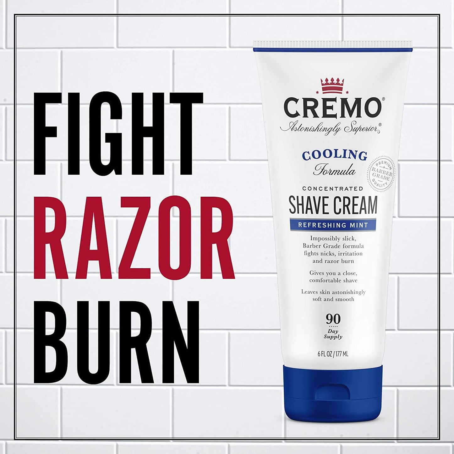 Cremo Shaving Cream for Men, Cooling, 6 Fl Oz