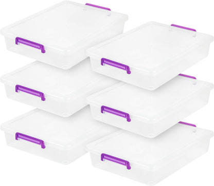 IRIS USA Storage Bins with Lids |Made in USA| 5 Qt - (6-Pack) - Clear