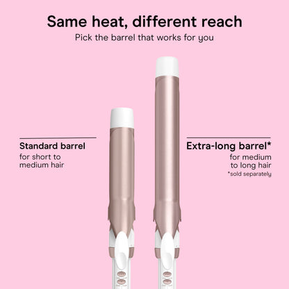 Conair Curling Iron, Double Ceramic, 1" Barrel, White/Rose Gold
