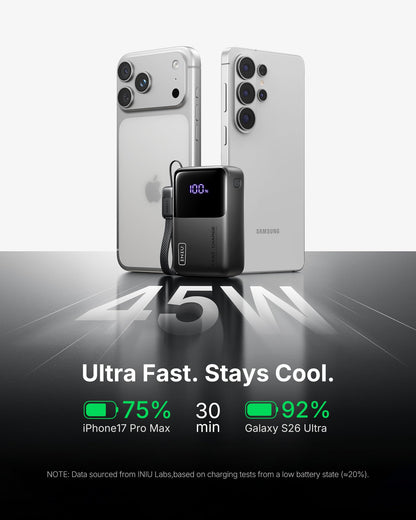 INIU Portable Charger, Ultra Mini 10000mAh 45W Fast Charging Power Bank