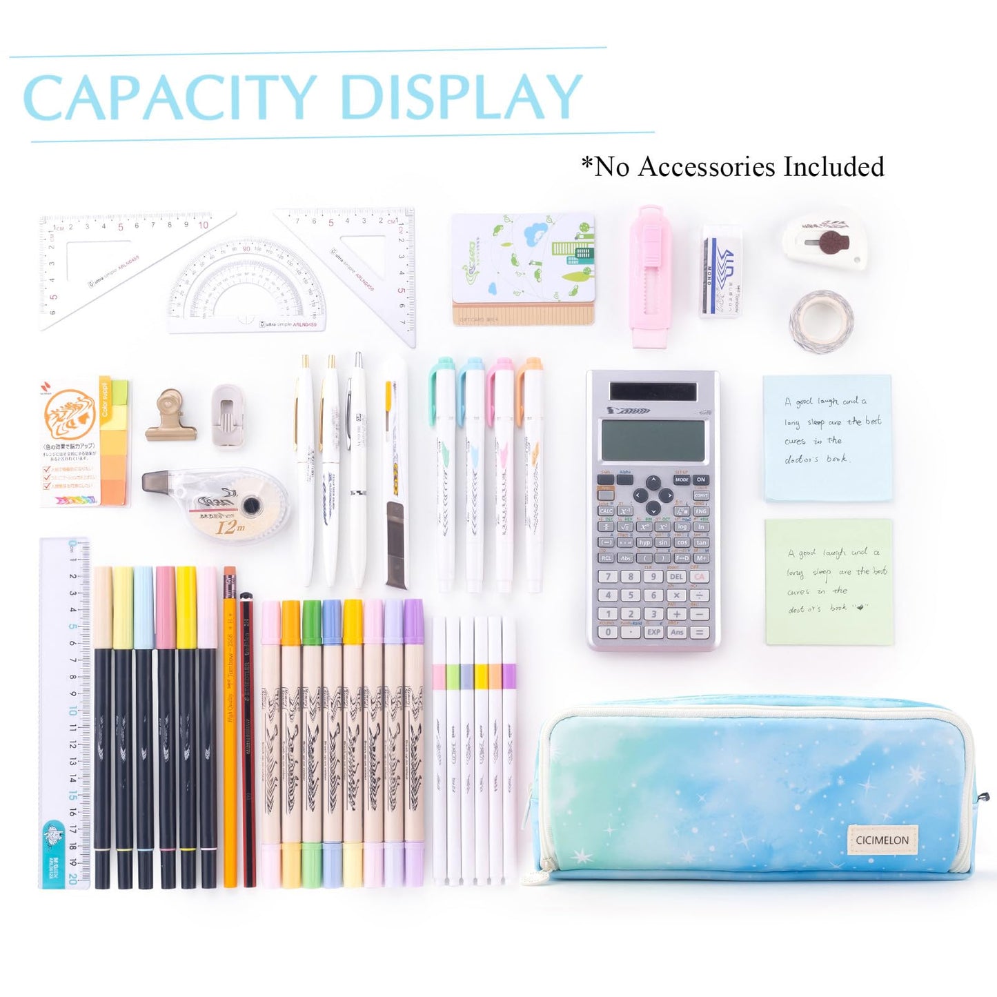 CICIMELON Large Capacity Pencil Case 3 Compartment Pouch Pen Bag for School Teen Girl Boy Men Women (Pink)