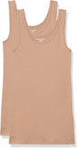 Amazon Essentials Women's Slim-Fit Ribbed Scoop Neck Tank Tops, Pack of 2