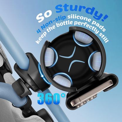 2 Pack Cup Holder for Walker: Stroller Cup Holder with Phone Holder Black