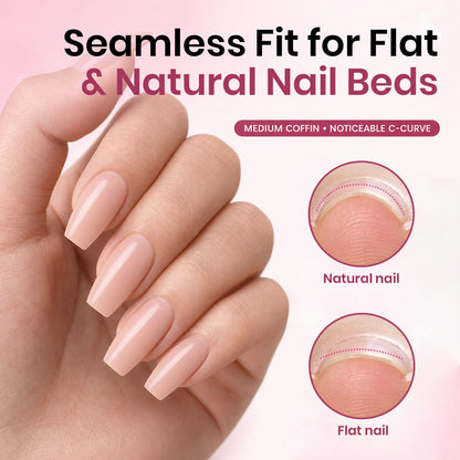 Beetles Soft Gel Nail Tips Short Almond 288pcs in 12 Sizes Etch-X