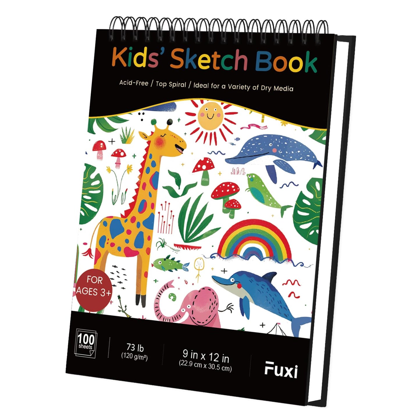 Fuxi 9" x 12" Sketch Book_Top Spiral Bound Sketchbook_100Sheets 68lb/100gsm
