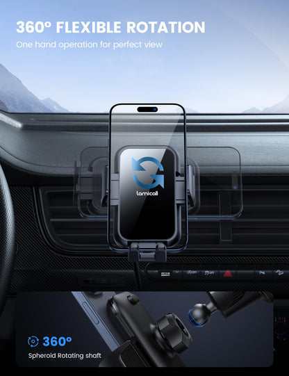 Lamicall 2026 Wider Clamp & Metal Hook Car Phone Holder Vent Accessories