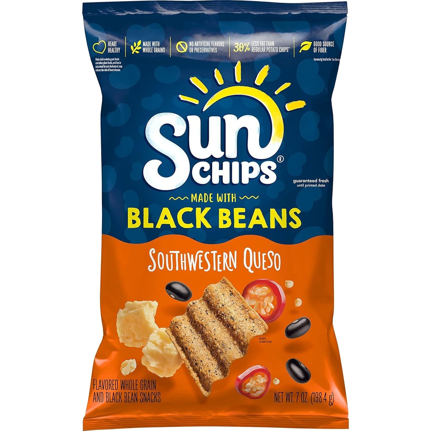 SunChips 100% Whole Grain Chips, Variety Pack, 1 oz Bags, Pack of 40, No Artificial Flavors, Colors