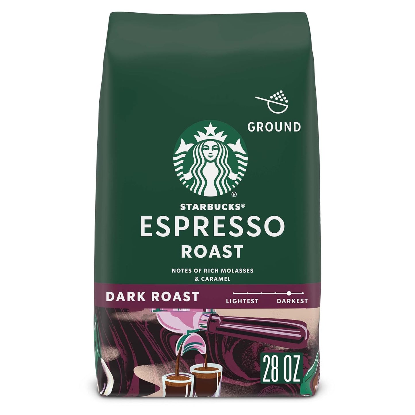 Starbucks Ground Coffee, Dark Roast Coffee, Italian Roast, 100% Arabica, 1 bag (18 oz)