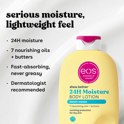 eos Shea Better Body Lotion- Vanilla Cashmere, 24-Hour Moisture, 16 fl oz