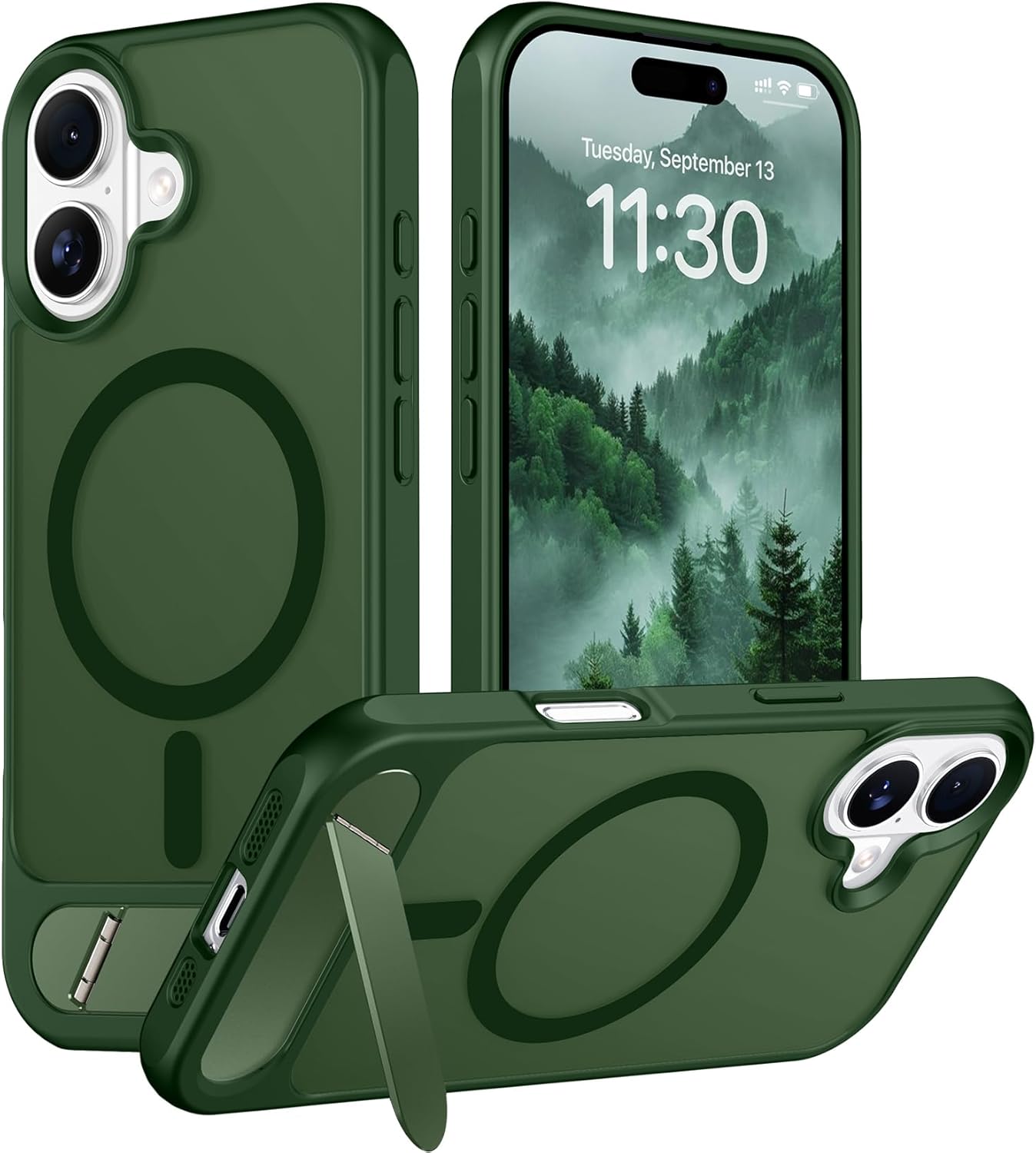 Magnetic Compatible with iPhone 14 Pro Max Case, [Built-in Invisible Kickstand][Compatible with MagSafe] [Military Grade Shockproof] Slim Translucent Matte Phone Case for iPhone 14 Pro Max 6.7"