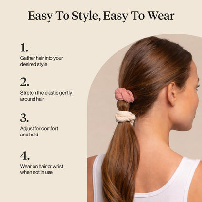 Kitsch Elastic Hair Ties No Damage | Stretchable Hair Bands - Neutral 12pcs
