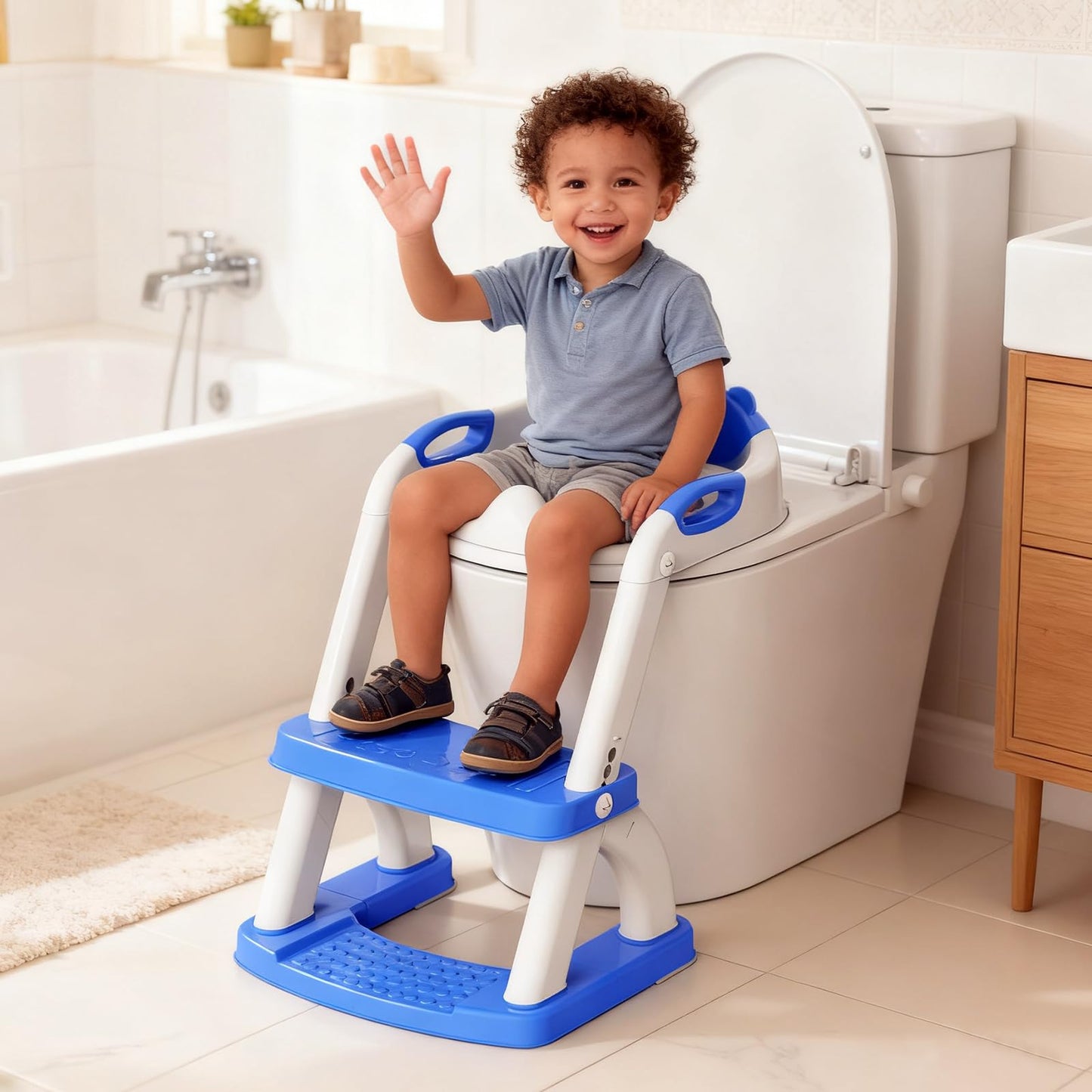 Potty Training Toilet for Toddlers, 2-in-1 Potty Training seat, Anti-Slip