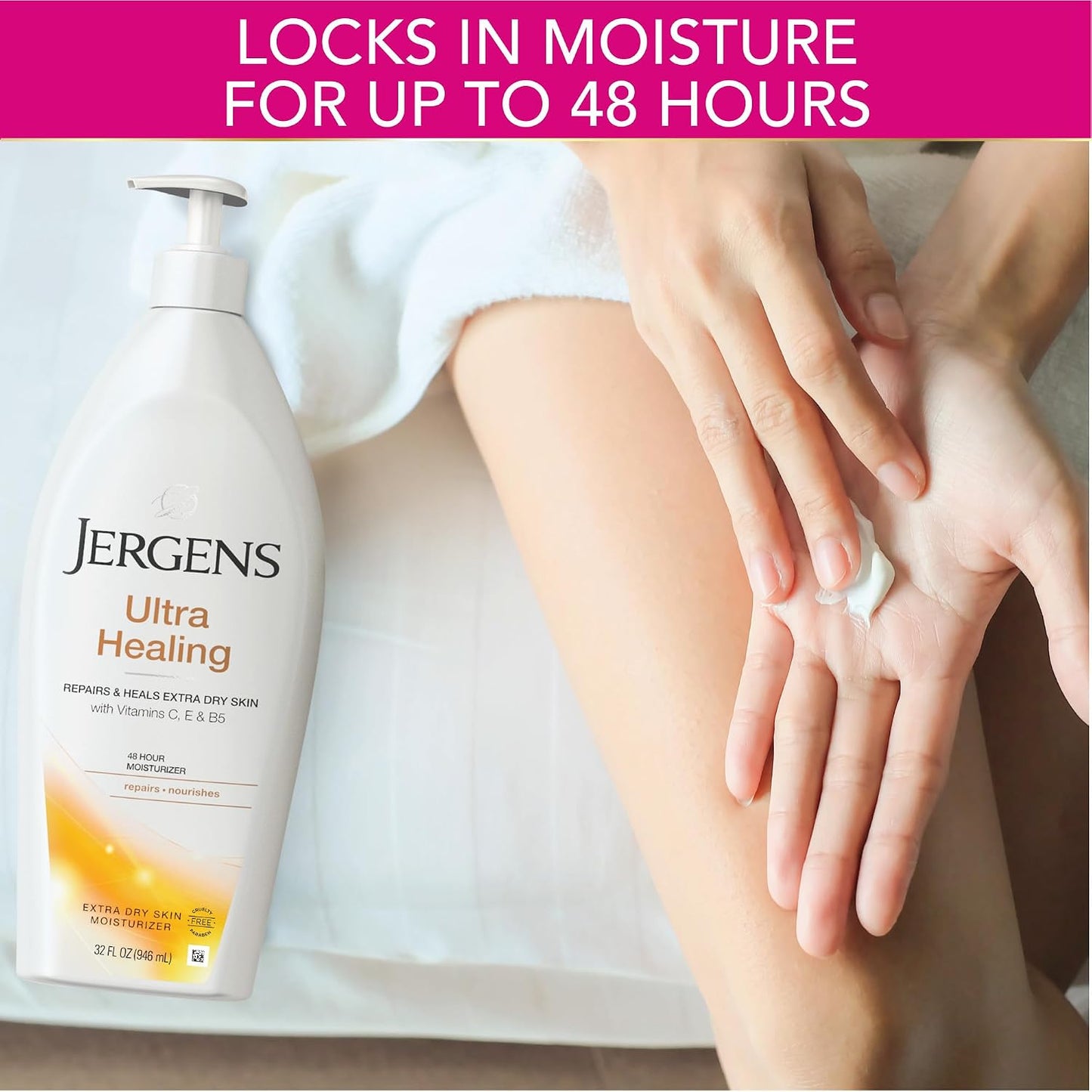 Jergens Ultra Healing Body Lotion, Moisturizer for Dry Skin, 32 fl oz