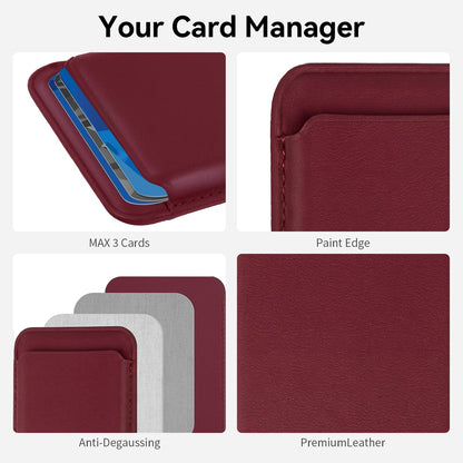 2Pack Magnetic Wallet Cell Phone Card Holder for Phone Case with Mag-Safe, Stronger Magnetic RFID Leather Phone Wallet Stick on Series of iPhone 17/16/15/14/13/12 and Pro/Promax,2-Pack White