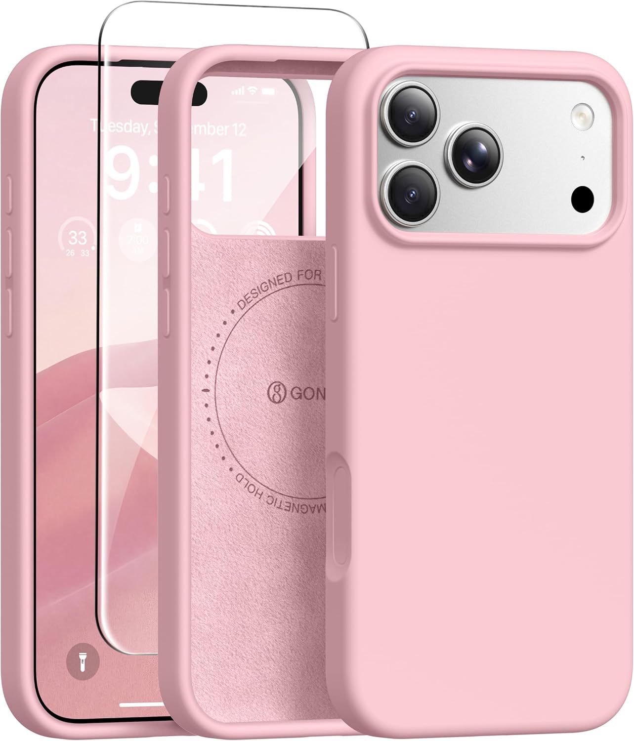 GONEZ Magnetic for iPhone 17 Pro Max Case, Silicone Cover Stone