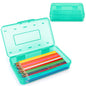 Clear Plastic Hard Pencil box Case with Personalized Sticker for Girl Boy