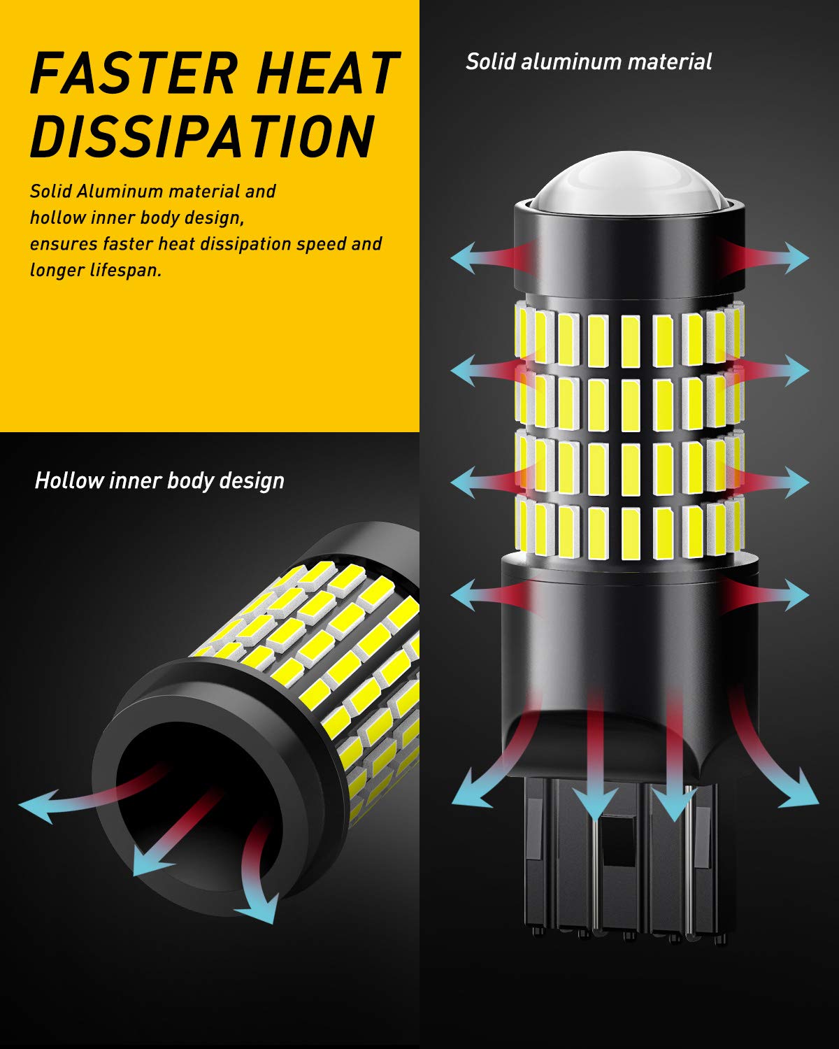 AUXITO 194 LED Bulbs for License Plate Light 168 175 2825 W5W T10 24-SMD 3014 Chipsets 6000K White for Car Dome Door Map Dash Courtesy Cargo License Plate Lights, Pack of 2