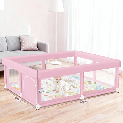 Hiaksedt Baby Playpen 50x50 Inch, Play Pens for Babies and Toddlers
