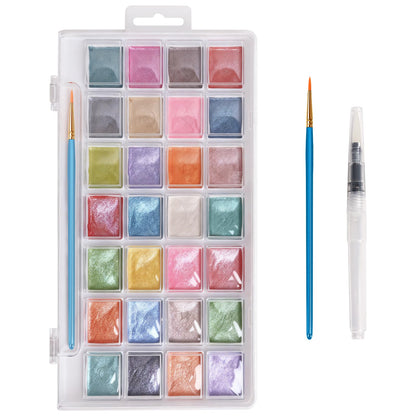 48 Colors Washable Watercolor Paint Set, with 3 Brushes Pen
