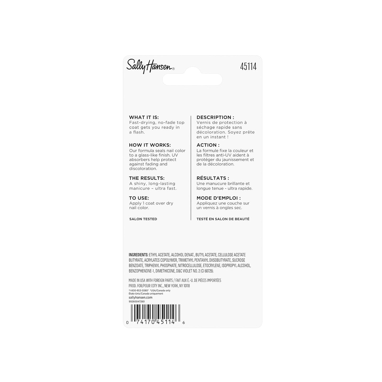Sally Hansen Advanced Hard as Nails™, Clear Nail Strengthener, Includes Retinol and Nylon, Nourishing