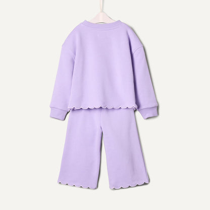 Amazon Essentials x Sofia Grainge Toddlers and Baby Girls' French Terry Sweatshirt Pant and Top Set