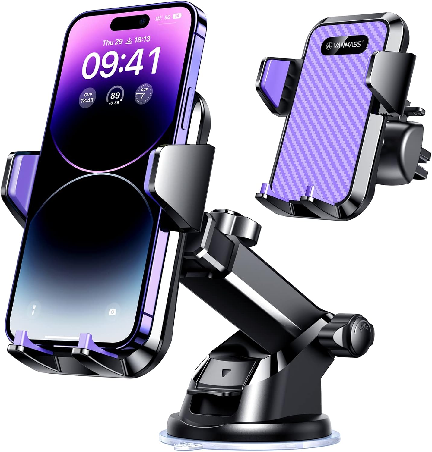 VANMASS【85+LBS Strongest Suction & Military-Grade Ultimate Car Phone Mount