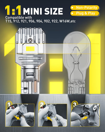 AUXITO 194 LED Bulbs for License Plate Light 168 175 2825 W5W T10 24-SMD 3014 Chipsets 6000K White for Car Dome Door Map Dash Courtesy Cargo License Plate Lights, Pack of 2