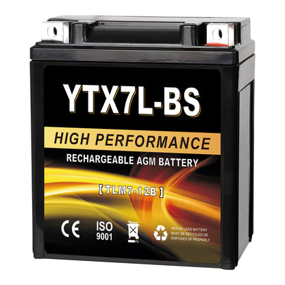 YTX14AH-BS 12V 12Ah Motorcycle Battery, 220CCA Rechargeable Maintenance Free Sealed AGM Battery, Powersport Replacement for ATV, UTV, Scooter