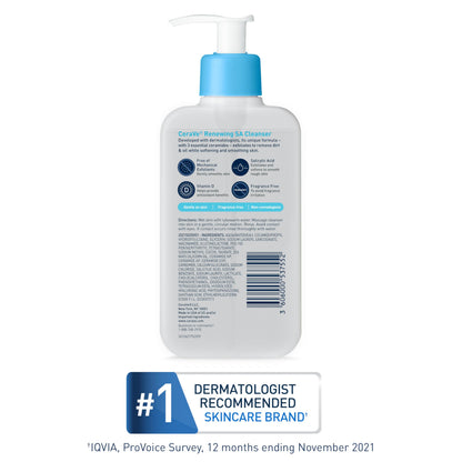 CeraVe Renewing Salicylic Acid Cleanser, BHA Exfoliating Face Wash, 16oz