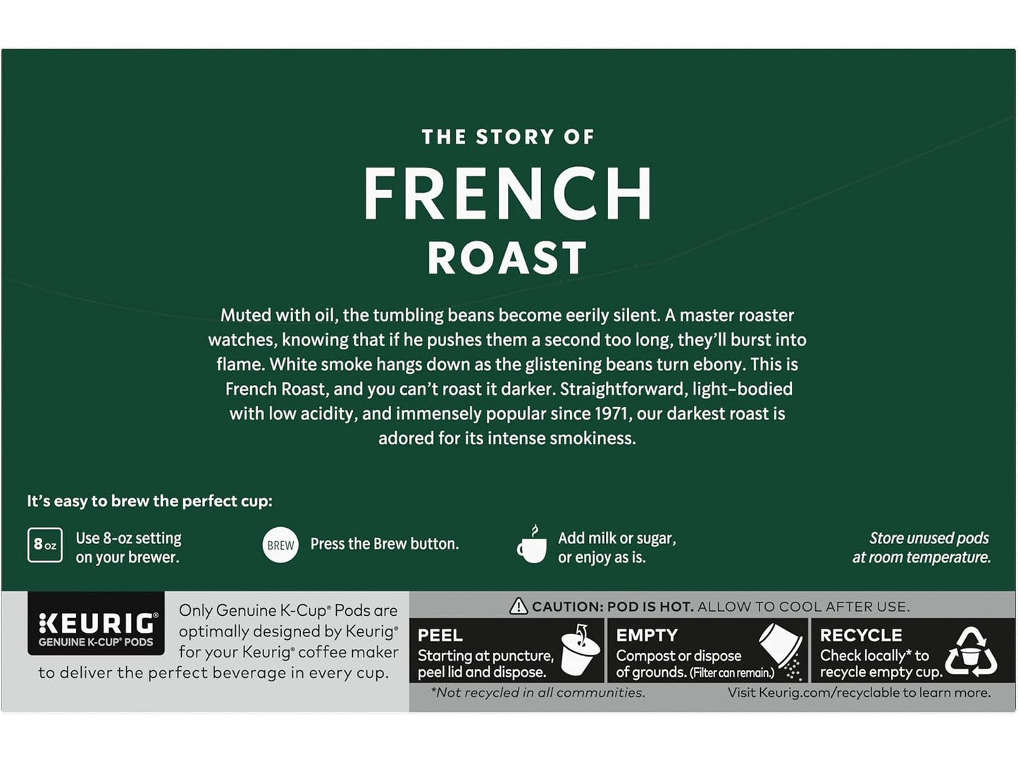 Starbucks K-Cup Coffee Pods, Dark Roast Hot or Iced Coffee, French Roast, 96 Keurig Pods