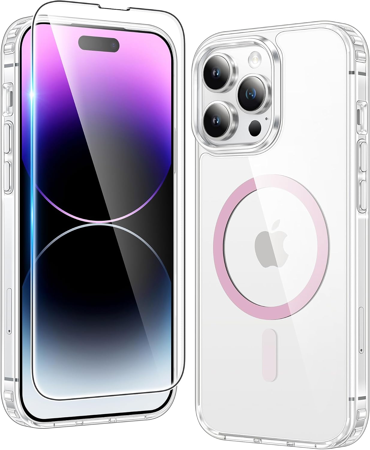 FNTCASE for iPhone 17 Pro Case Clear Magnetic with Screen Protector
