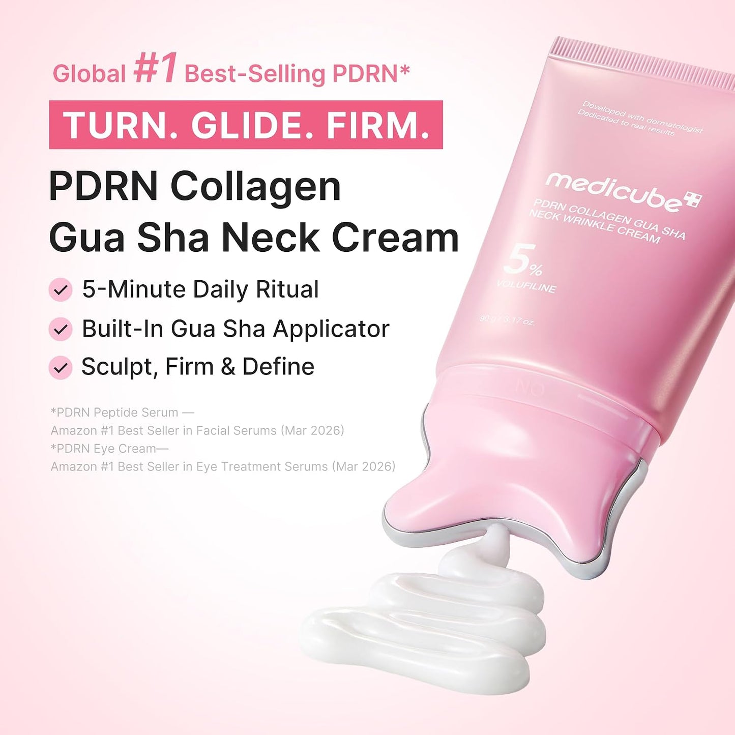 medicube PDRN Collagen Gua Sha Neck Wrinkle Cream - Firming, Contour Care