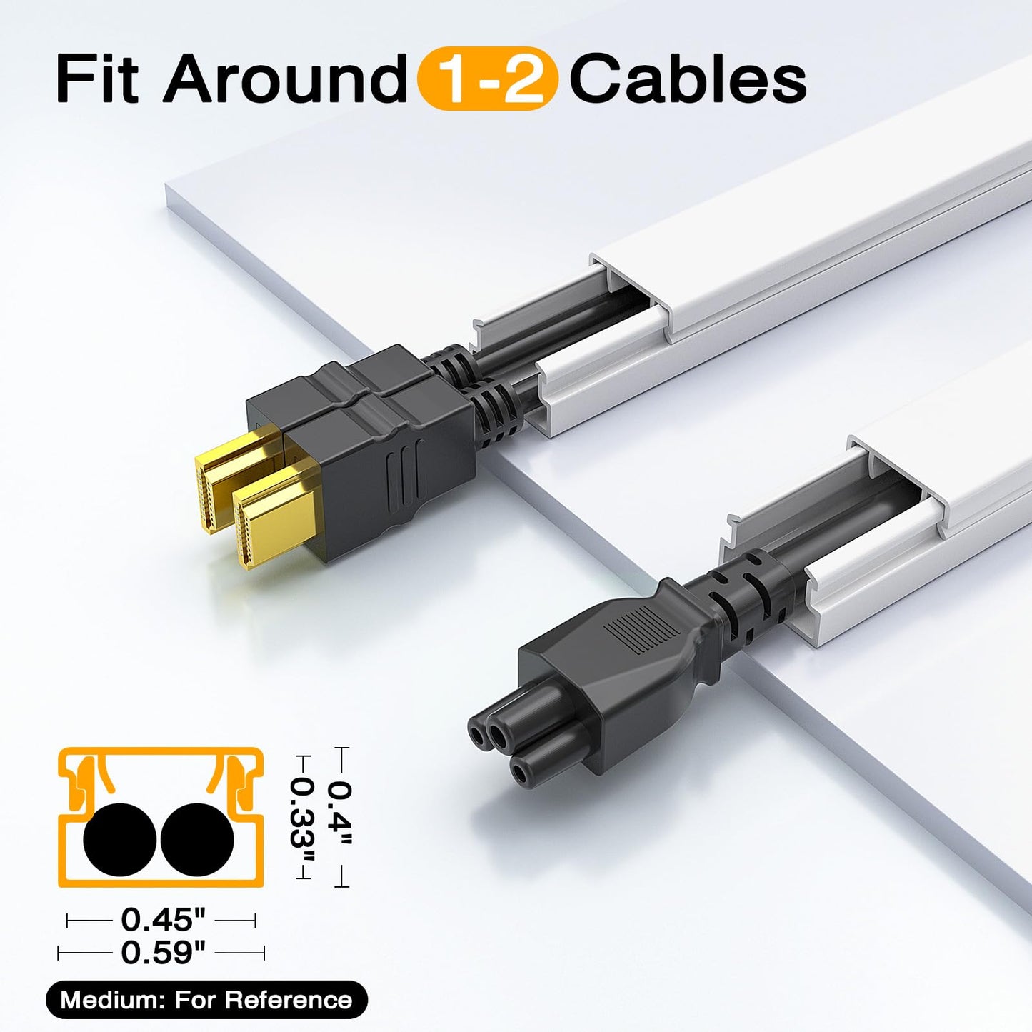 Wire Hider, 157in Delamu Cord Hider Wall, Paintable Wire Covers for Cords, TV Cable Hider Wall Kit, Cable Covers Raceway, Cable Management Hide TV Cords for Wall Mount TV, 10XL15.7 W0.95 H0.55in Brown