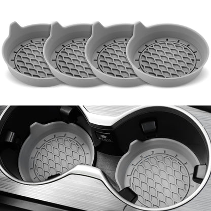SINGARO Car Cup Holder Coaster, Silicone Cup Holder Insert, Universal Non-Slip Cup Holders, Car Accessories Interior for Women and Man Interior Sets 4 Pack Black