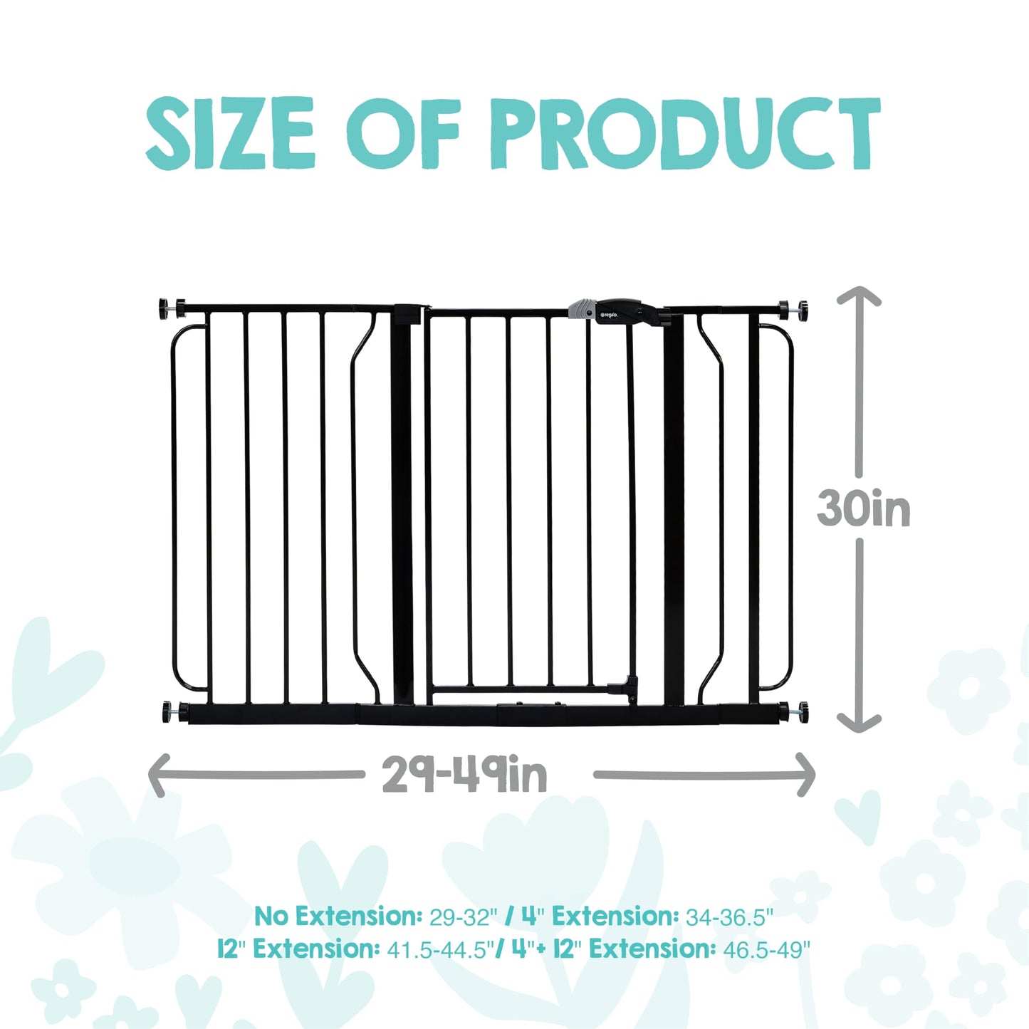 Regalo Safety 29"-38.5" Easy Step Baby Gate, Bottom of Stairs & Doorways
