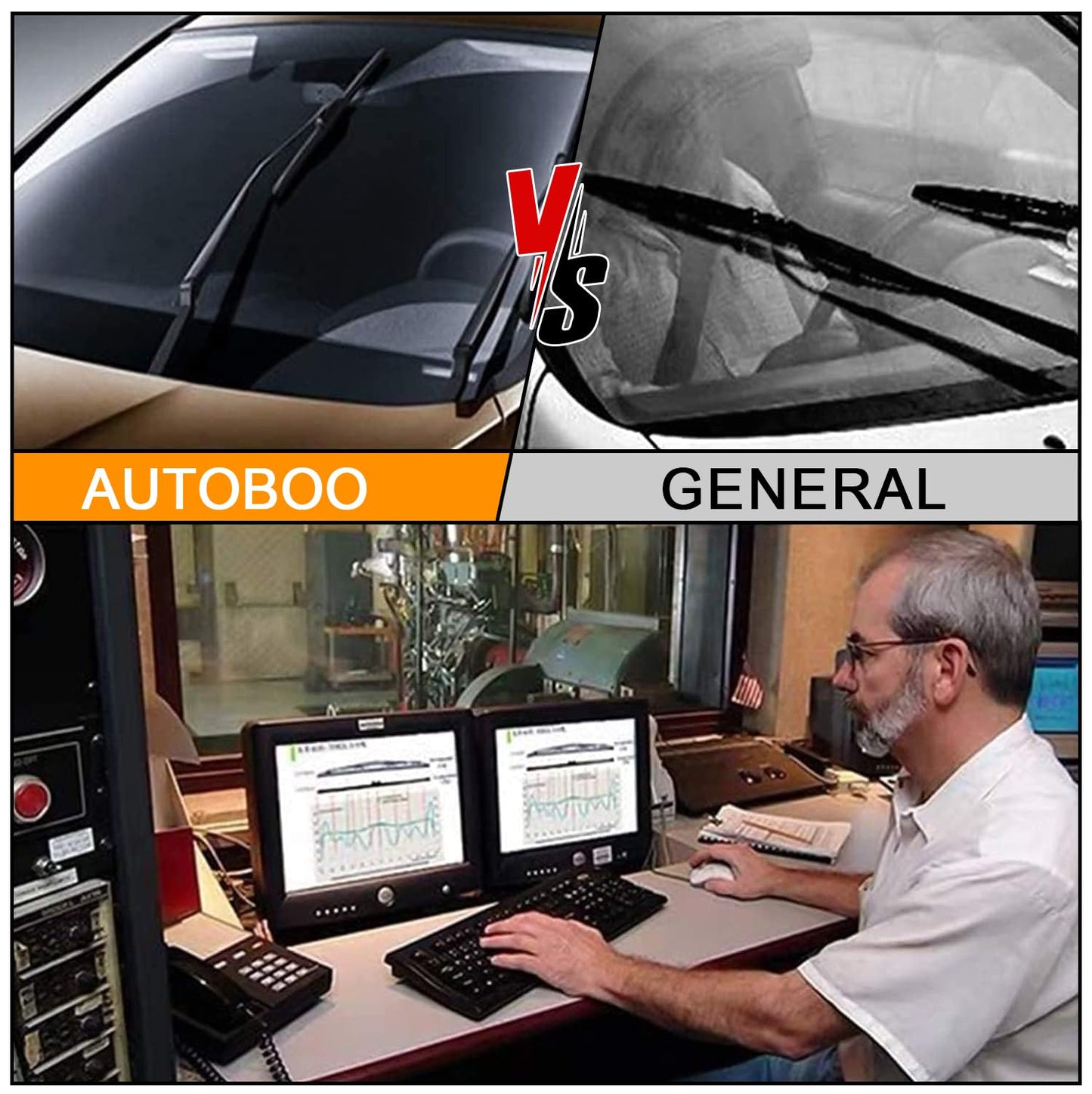 AUTOBOO 26" and 16" Windshield Wipers Blades (Pack Of 2)