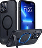 Magnetic Compatible with iPhone 14 Pro Max Case, [Built-in Invisible Kickstand][Compatible with MagSafe] [Military Grade Shockproof] Slim Translucent Matte Phone Case for iPhone 14 Pro Max 6.7"