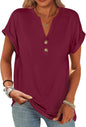 ANRABESS Womens Short Sleeve Henley Tops Summer Shirts Dressy Casual Blouse