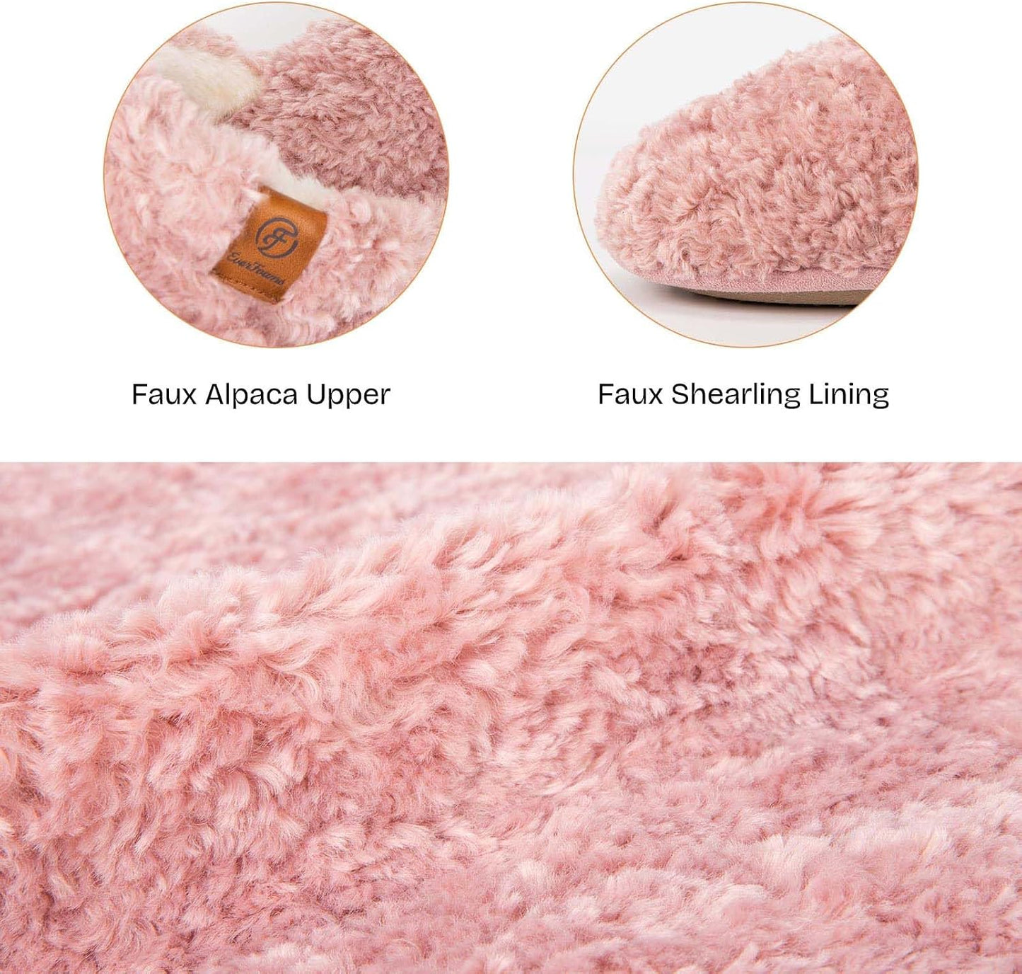 EverFoams Women's Fuzzy Slippers Warm Cozy Memory Foam Indoor House Shoes